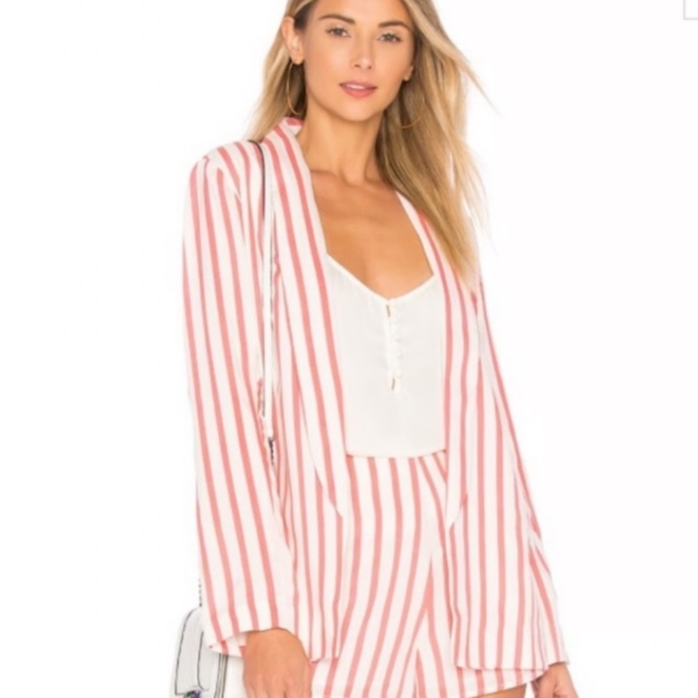 L'Academie Striped Pink and White blazer‎